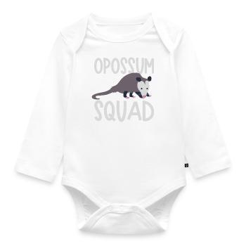Opossum Squad Cute Possum Ironic Saying Wildlife - Body Bébé bio manches longues - blanc - Devant
