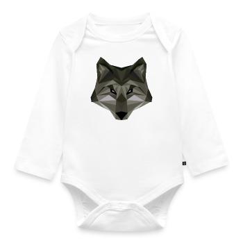 Wolf Artsy Buntes Waldtier Wildnis Wölfe - Baby Bio-Langarm-Body - Weiß - Vorne