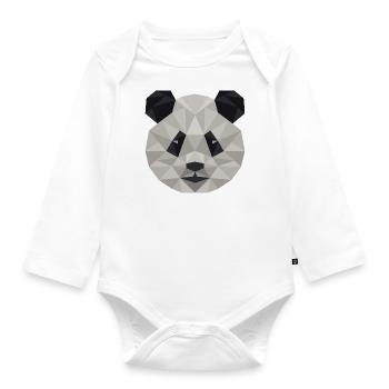 Art de panda, mignon panda artistique, animal, - Body Bébé bio manches longues - blanc - Devant