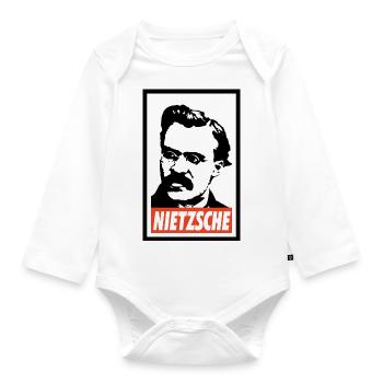 Friedrich Nietzsche - Organic Longsleeve Baby Bodysuit - white - Front