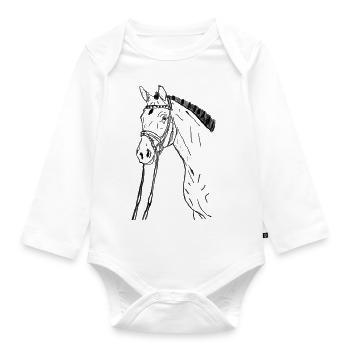 Horse - Organic Longsleeve Baby Bodysuit - white - Front