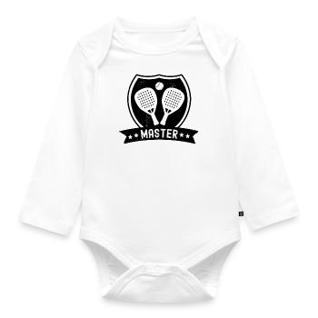 Padel-Meister - Baby Bio-Langarm-Body - Weiß - Vorne