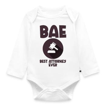 Bae Best Attorney Ever 4 - Baby Bio-Langarm-Body - Weiß - Vorne