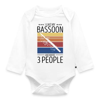 Bassoonist design for woodwind orchestra - Organic Longsleeve Baby Bodysuit - white - Front
