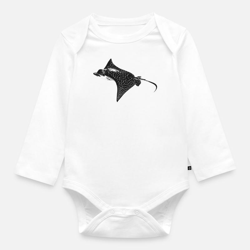 Rochen Fisch Galapagos - Baby Bio-Langarm-Body - Weiß