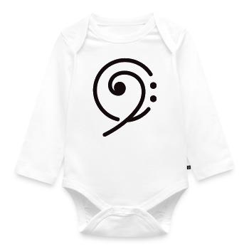 clé de fa - Body Bébé bio manches longues - blanc - Devant