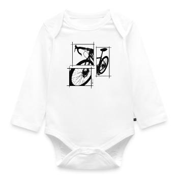 Vélo de gravier - Body Bébé bio manches longues - blanc - Devant