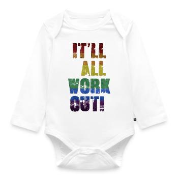 It'll All Work Out - Organic Longsleeve Baby Bodysuit - white - Front