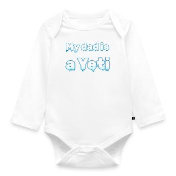 « Mon père est un yéti » | Conception de la glace - Body Bébé bio manches longues - blanc - Devant