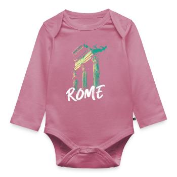 Rom, historische Stadt - Baby Bio-Langarm-Body - Mauve - Vorne