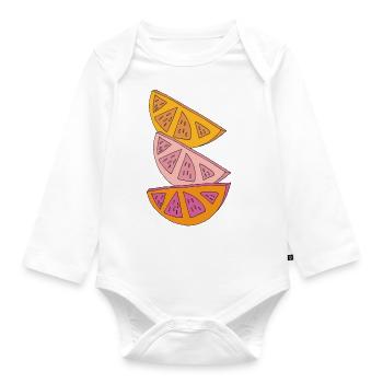 orangen schnitze - Baby Bio-Langarm-Body - Weiß - Vorne