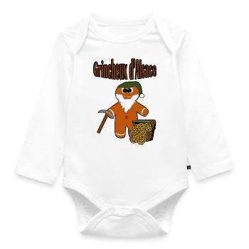 Grumpy from Alsace - Organic Longsleeve Baby Bodysuit - white - Front