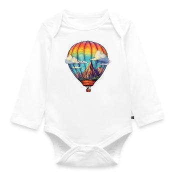 Heißluftballon - Baby Bio-Langarm-Body - Weiß - Vorne