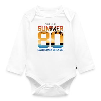 80 Summer - Baby Bio-Langarm-Body - Weiß - Vorne