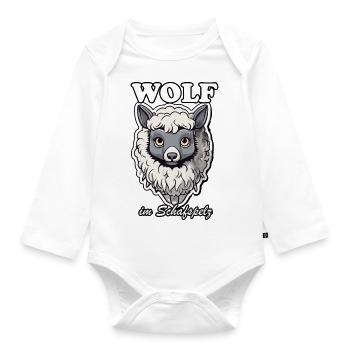 Wolf in sheep's clothing - Organic Longsleeve Baby Bodysuit - white - Front