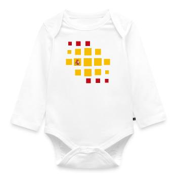 Spain Flag Vintage Spanish Flag Distressed Look - Organic Longsleeve Baby Bodysuit - white - Front