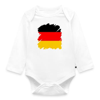 Drapeau de l’Allemagne Drapeau allemand Utilisé Look Homeland - Body Bébé bio manches longues - blanc - Devant