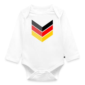 Drapeau Allemagne Drapeau allemand utilisé look home - Body Bébé bio manches longues - blanc - Devant