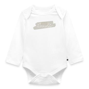 LITTLE WONDER - ein Herzrausch - Baby Bio-Langarm-Body - Weiß - Vorne