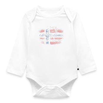 Drapeau de la Norvège Scandinavie Drapeau norvégien - Body Bébé bio manches longues - blanc - Devant