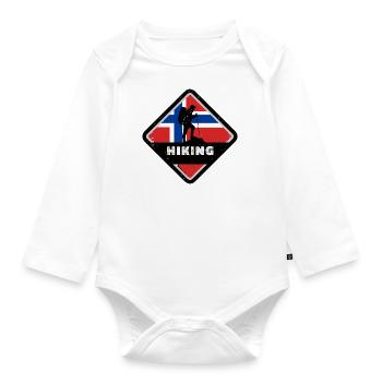 Drapeau de la Norvège Scandinavie Drapeau norvégien - Body Bébé bio manches longues - blanc - Devant