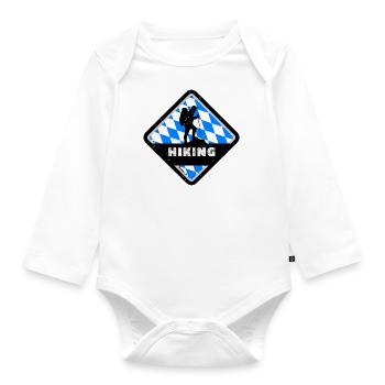 Bavaria Flag Used Look Bavarian Flag Vintage - Organic Longsleeve Baby Bodysuit - white - Front