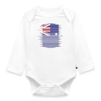 Drapeau australien abaissé sous drapeau australien - Body Bébé bio manches longues - blanc - Devant