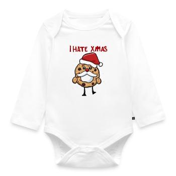 Je déteste Noël Funny Cookie Cookie Avent - Body Bébé bio manches longues - blanc - Devant