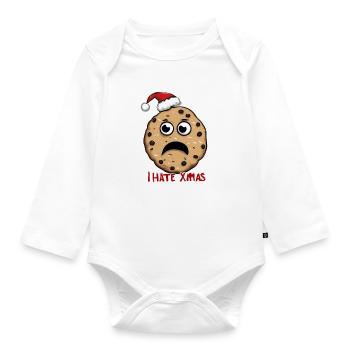 Je déteste Noël Funny Cookie Cookie Bake - Body Bébé bio manches longues - blanc - Devant
