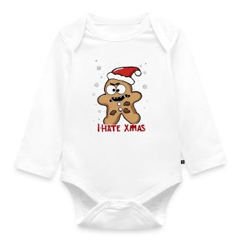 Je déteste Noël Funny Cookie Cookie Mares - Body Bébé bio manches longues - blanc - Devant