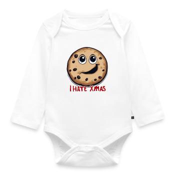 Je déteste Noël Funny Cookie Cookie Avent - Body Bébé bio manches longues - blanc - Devant