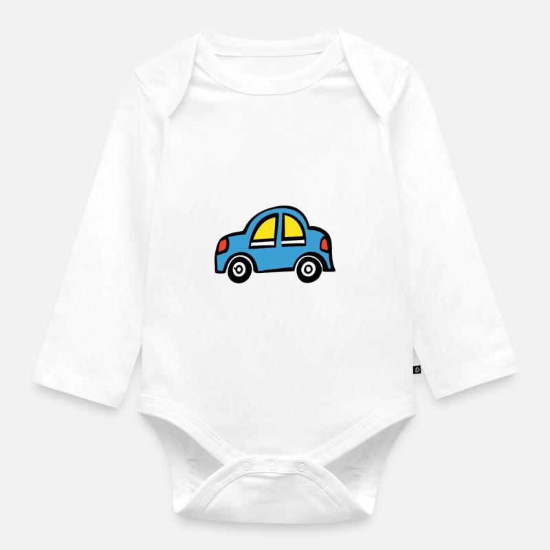 Simple car - Baby Bio-Langarm-Body - Weiß