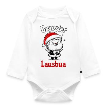 Bravster Lausbua - Baby Bio-Langarm-Body - Weiß - Vorne