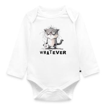 Mürrisch Katze - Organic Longsleeve Baby Bodysuit - white - Front