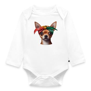 Chihuahua Le Rappeur - Body Bébé bio manches longues - blanc - Devant