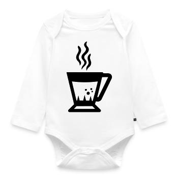 cup of coffee - Organic Longsleeve Baby Bodysuit - white - Front