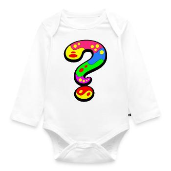 Question Everything - Organic Longsleeve Baby Bodysuit - white - Front