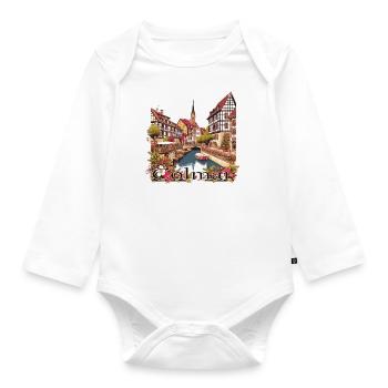 Colmar France Old Town Grunge Style - Organic Longsleeve Baby Bodysuit - white - Front