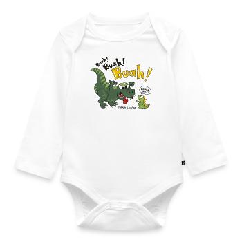 "Chill out" Dino - Baby Bio-Langarm-Body - Weiß - Vorne