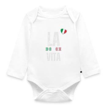 La dolce Vita Bella Italia - Baby Bio-Langarm-Body - Weiß - Vorne