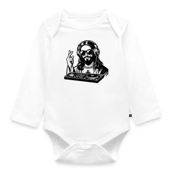 Modern Jesus - Organic Longsleeve Baby Bodysuit - white - Front