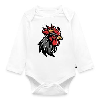 Rooster Crown - Organic Longsleeve Baby Bodysuit - white - Front
