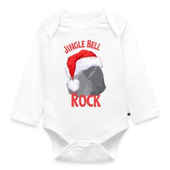 Jingle Bell Skirt Funny Christmas Design - Organic Longsleeve Baby Bodysuit - white - Front