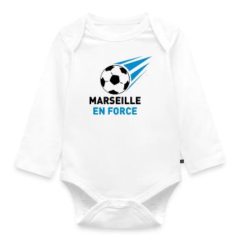 Marseille en Force - Body Bébé bio manches longues - blanc - Devant