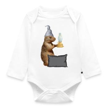 Bonne Nuit Chemise de Nuit Pyjama Pyjama - Body Bébé bio manches longues - blanc - Devant
