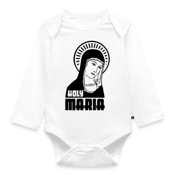 Holy Mary - Organic Longsleeve Baby Bodysuit - white - Front