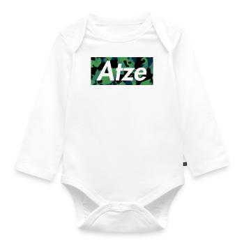 Atze Camouflage v1 - Organic Longsleeve Baby Bodysuit - white - Front