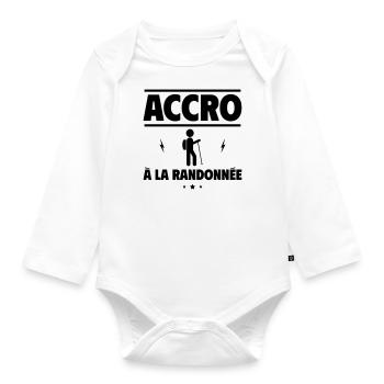 accro à la randonnée - Body Bébé bio manches longues - blanc - Devant