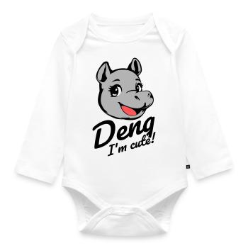 Deng I'm cute! - Baby Bio-Langarm-Body - Weiß - Vorne