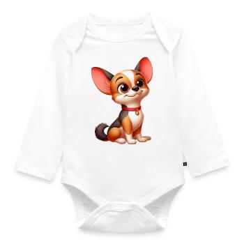 Chihuahua - Organic Longsleeve Baby Bodysuit - white - Front